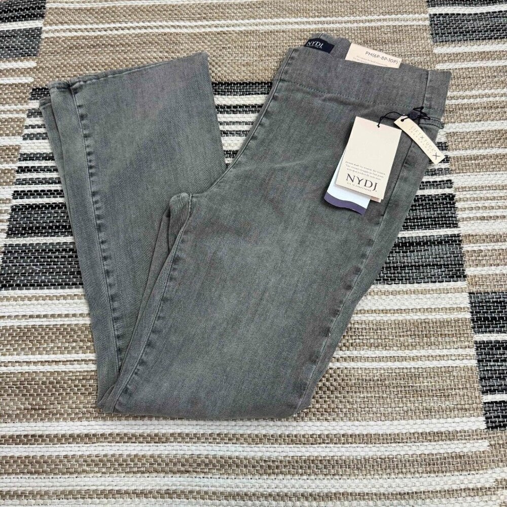 NYDJ Women's Denim Jeans Pull On Slim Boot Cut Clean Barnet Gray PM (6P-8P-10P)
